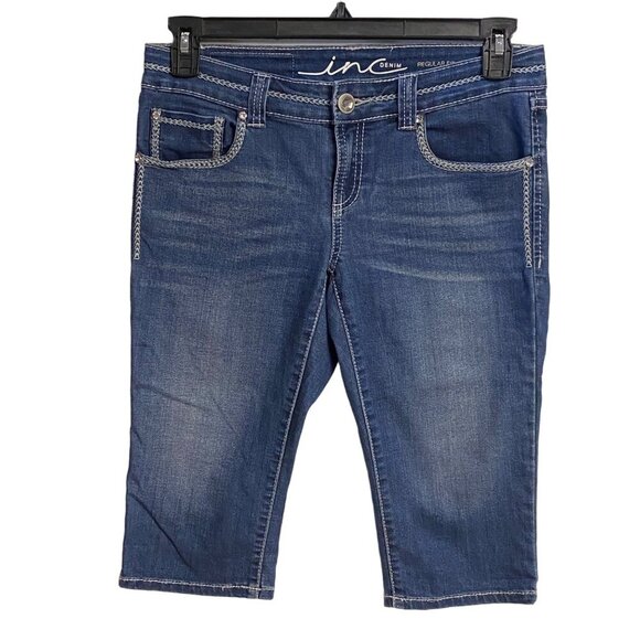 INC INTERNATIONAL CONCEPT DENIM CAPRI JEANS‎ 6P - Picture 1 of 3